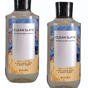 Bath and Body Works For Men Clean Slate 3-in-1 Hair, Face & Body Wash - Value Pack lot of 2 - Full...