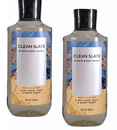Bath and Body Works For Men Clean Slate 3-in-1 Hair, Face & Body Wash - Value Pack lot of 2 - Full...