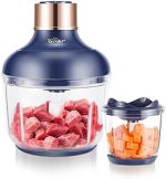 Bear Food Processor, Electric Food Chopper with 2 Glass Bowls (8 Cup+2.5 Cup), 400W Power Grinder...