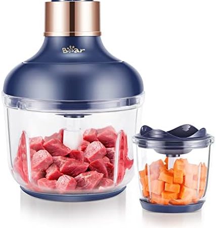 Bear Food Processor, Electric Food Chopper with 2 Glass Bowls (8 Cup+2.5 Cup), 400W Power Grinder...