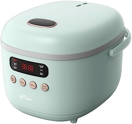 Bear Rice Cooker 4 Cups (UnCooked), Rice Cooker Small, 6 Cooking Functions, Advanced Fuzzy Logic...