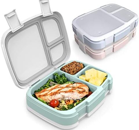 Bentgo® Fresh 3-Pack Meal Prep Lunch Box Set - Reusable 3-Compartment Containers for meal Prepping,...