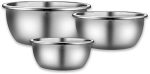 Besli 3-Piece 18/8 304 Stainless Steel Mixing Bowls,Set includes 2,4,8 Quart,Ideal for Cooking,...