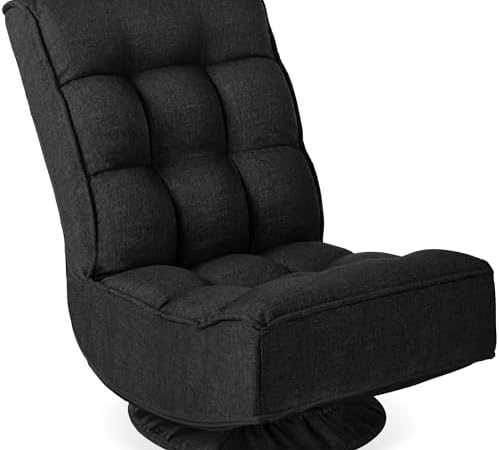 Best Choice Products Reclining Folding Floor Gaming Chair for Home, Office, Lounging, Reading w/...
