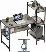Bestier Computer Desk with Storage Shelves 47 Inch Ladder Writing Desk Bedroom Organization for...