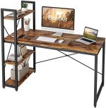 Bestier Computer Desk with Storage Shelves - 55 Inch Home Office Desks with Reversible Bookshelf -...