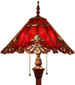 Bieye L10242 Baroque Tiffany Style Stained Glass Floor Lamp with 17-inch Wide Lampshade, 65-inch...