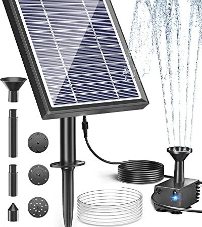 Biling Solar Fountain for Bird Bath, Solar Panel Kit Outdoor Solar Water Pump with 4ft Tubing for...
