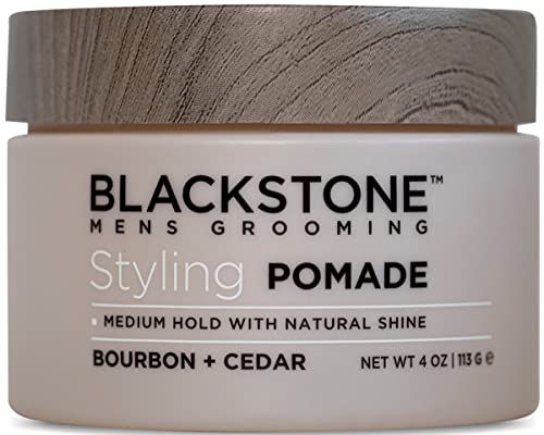 Blackstone Men's Grooming Hair Styling Pomade - Medium Hold with Natural Shine | Paraben & Cruelty |...
