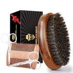 Boar Bristle Beard Brush for Men, Beards and Mustaches Grooming Set Including 100% Pure Boar Bristle...
