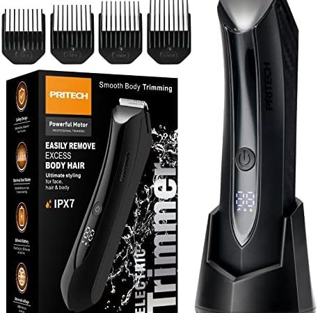 Body Hair Trimmer for Men Pubic Hair Trimmer - Wet/Dry Ball Trimmer with Ceramic Blade, Rechargeable...
