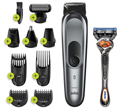 Braun Hair Clippers for Men, MGK7221 10-in-1 Body Grooming Kit, Beard, Ear and Nose Trimmer, Body...