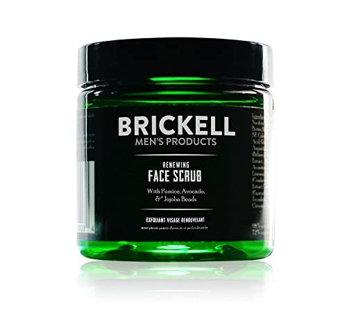 Brickell Men's Renewing Face Scrub for Men, Natural and Organic Deep Exfoliating Facial Scrub...