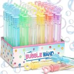 Bubble Party Favors for Kid, 30 Pack Mini Bubbles Bulk with Display Box, Pastel Bubble Wand Sticks...