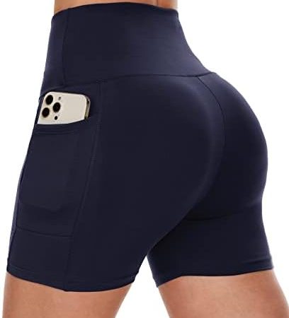 CAMPSNAIL Biker Shorts Women with Pockets - 3"/5"/8" High Waisted Workout Spandex Tummy Control Gym...