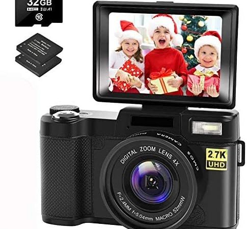 CEDITA Digital Camera Vlogging Camera with YouTube 30MP Full HD 2.7K Vlog Camera with Flip Screen...