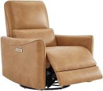 CHITA Power Recliner Chair Swivel Glider, FSC Certified Upholstered Faux Leather Living Room...