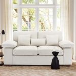 COLAMY 73” Chenille Loveseat Sofa for Living Room, Modern Fabric Love Seat Couch with Removable Back...