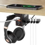 COZOO Headphone Stand with USB Charger Under Desk Headset Holder Mount with 3 Port USB Charging...