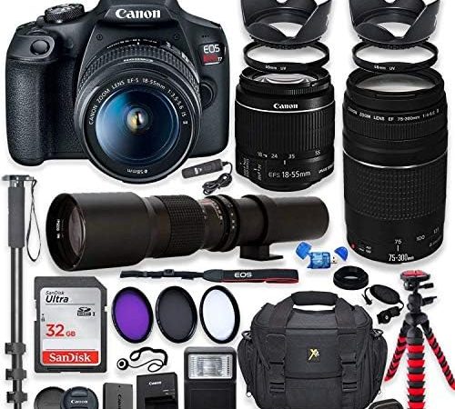 Canon EOS Rebel T7 DSLR Camera with 18-55mm is II Lens + Canon EF 75-300mm f/4-5.6 III Lens and...