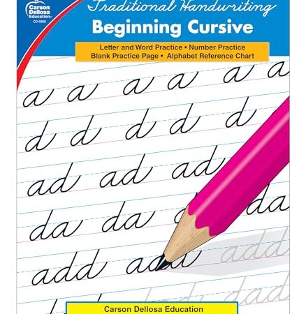 Carson Dellosa Beginning Cursive Handwriting Workbook for Kids Ages 7+, Letters, Numbers, and Sight...
