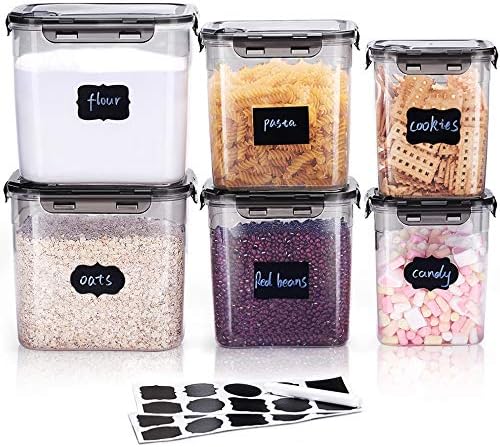 Cereal Container, 3 Pieces Plastic Food Storage Containers - Plastic storage containers for...