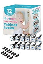 Child Locks for Cabinets and Drawers - 12 Pack - No Drill Baby Proofing Cabinets, Make Baby Safety...