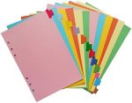 Chris.W A5 Size 6-Ring Paper Index Divider Category Page Tab Indexing Cards, Great Personal...
