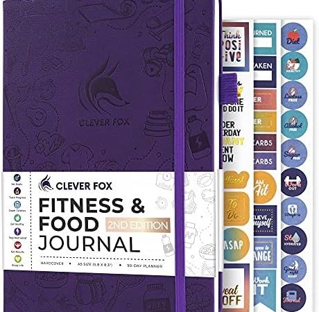 Clever Fox Fitness & Food Journal – Nutrition & Workout Planner for Women & Men – Diet & Gym...