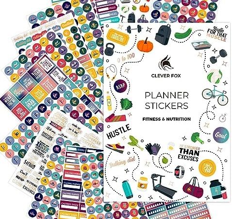 Clever Fox Planner Fitness Stickers Set - Monthly, Weekly & Daily Planner Stickers 16 Sheets Set of...