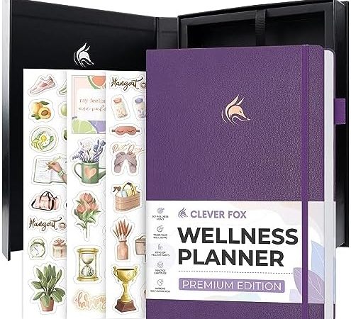 Clever Fox Wellness Planner Premium – Daily Lifestyle Journal to Support Health, Nutrition &...
