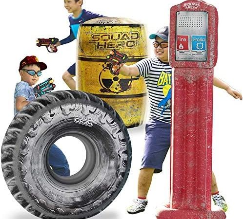 Combat Arena Inflatable Battle Obstacles Set - Compatible with Laser Tag, Dart Guns, and Water Gun...