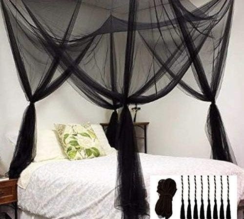 Comtelek Mosquito NET for Bed Canopy, Four Corner Post Curtains Bed Canopy Elegant Mosquito Net Set,...