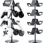 Controller Holder 4 Tier,Headphone Stand - Adjustable Controller Stand for Xbox PS5 PS4 Switch Pro -...