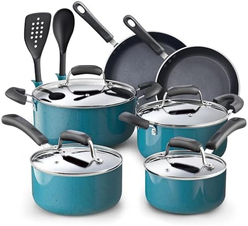 Cook N Home Pots and Pans Nonstick Cookware Set 12-Piece, Kitchen Cooking Set with Frying Pans and...