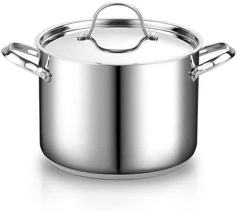 Cooks Standard 18/10 Stainless Steel Stockpot 8-Quart, Classic Deep Cooking Pot Canning Cookware...