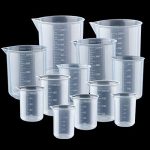Coopay 12 PCS Plastic Beakers Plastic Graduated Cups Clear Multipurpose Measuring Cups Epoxy Mixing...