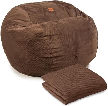 CordaRoy's Full Size Chenille Bean Bag Chair Cover (Bean Bag Sold Separately), Espresso