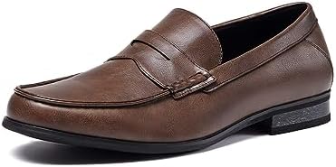 Coutgo Men's Penny Loafers Dress Shoes Slip-on Casual Driving Office Lightweight Flats