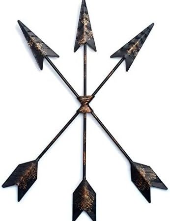CraftyCrocodile Iron Arrow Wall Decor - Hanging Native American Arrow Decor with Sprinkles of Gold...