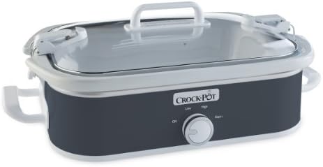 Crock-Pot Small 3.5 Quart Casserole Manual Slow Cooker and Food Warmer, Charcoal