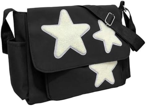 Cute Messenger Bag, Aesthetic Crossbody Bag, Y2K Star Grunge Shoulder Tote Purse for Women Teen...