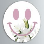 Cute Teenage Girl Room Smiling Face Decorative Mirror Academy Style Smile Pink Room Decoration...