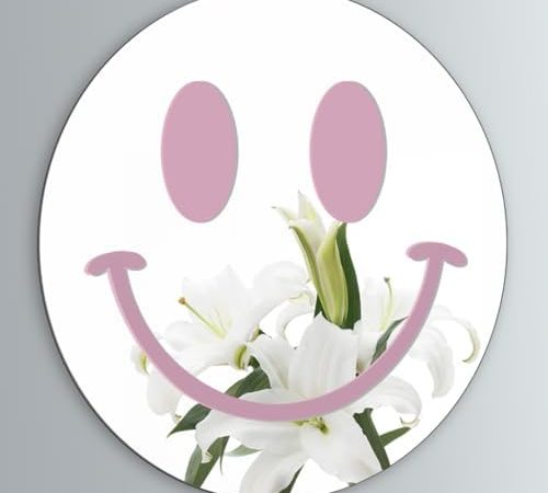 Cute Teenage Girl Room Smiling Face Decorative Mirror Academy Style Smile Pink Room Decoration...