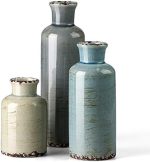 CwlwGO- Ceramic vase 3 Piece Set, Small Flower vase for Home Decoration, Modern Farmhouse...