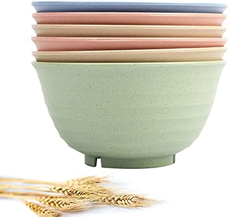 DAPIPIK Unbreakable Cereal Bowls, 30 OZ Large Lightweight Wheat straw Fiber Bowl Sets.For...