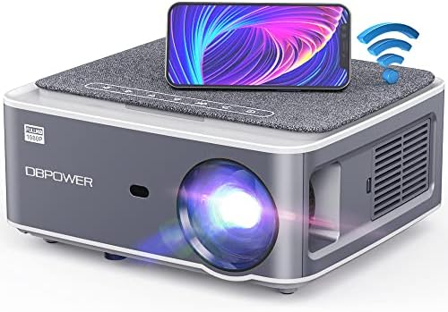 DBPOWER Native 1080P 5G 4K WiFi Projector, Upgrade 20000L 500 ANSI FHD Outdoor Movie Projector,...