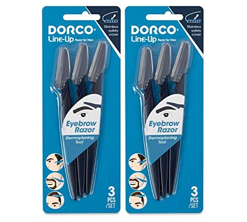 DORCO Line-Up Razor for Men - The Ultimate Grooming Tool for Mustache, Beard (2 Packs)