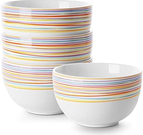 DOWAN 5.8" Deep Soup Bowls & Cereal Bowls - 30 Ounces Large Bowls Set of 4 for Kitchen - Ceramic...