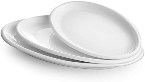 DOWAN Large Serving Platter, 16"/14"/12" Oval Platters Oven Safe, White Serving Plates for Wedding...